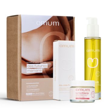 Coffret Futures Mamans Huile Vergetures, Crème de Massage & Crème Visage  - Omum - Soin - Visuel 1