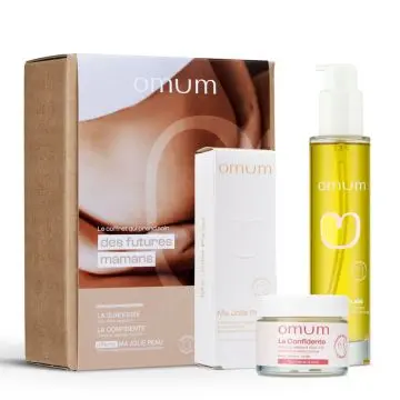 Coffret future maman Le Coffret BIO qui prend soin des Futures Mamans Huile Sèche + Crème de Massage + Crème Visage  - Omum - Soin - Visuel 1