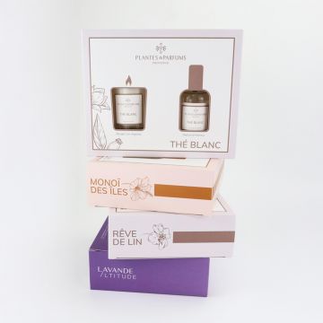 Coffret Rêve de Lin Bougie Parfumée & Parfum d'Intérieur  - PLANTES & PARFUMS - Accessoire - Visuel 2