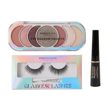 Coffret Glamour Eyes Kit Faux Cils, Palette Fards à Paupières & Eyeliner  - Profusion - Maquillage - Visuel 2