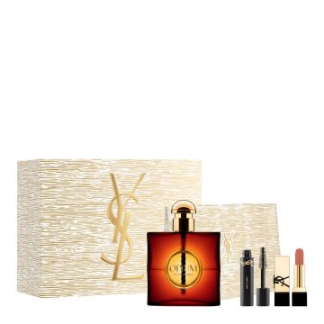 Coffret Opium Eau de Parfum 90ml, Mascara, Rouge à Lèvres & Pochette  - Yves Saint Laurent - Parfum - Visuel 1