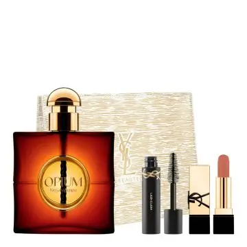 Coffret Opium Eau de Parfum 90ml, Mascara, Rouge à Lèvres & Pochette  - Yves Saint Laurent - Parfum - Visuel 2