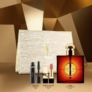 Coffret Opium Eau de Parfum 90ml, Mascara, Rouge à Lèvres & Pochette  - Yves Saint Laurent - Parfum - Visuel 3