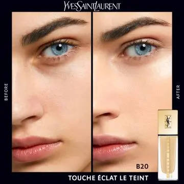 TOUCHE ÉCLAT LE TEINT Fond de Teint Fluide Naturel Beige 20 - Yves Saint Laurent - Maquillage - Visuel 2