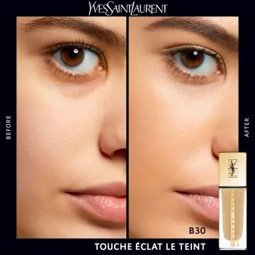 TOUCHE ÉCLAT LE TEINT Fond de Teint Fluide Naturel Beige 30 - Yves Saint Laurent - Maquillage - Visuel 2