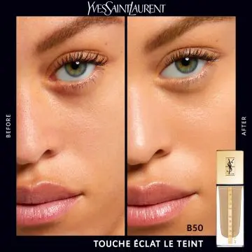 TOUCHE ÉCLAT LE TEINT Fond de Teint Fluide Naturel Beige 50 - Yves Saint Laurent - Maquillage - Visuel 2