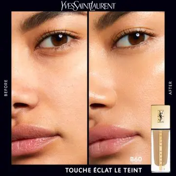 TOUCHE ÉCLAT LE TEINT Fond de Teint Fluide Naturel Beige 60 - Yves Saint Laurent - Maquillage - Visuel 2