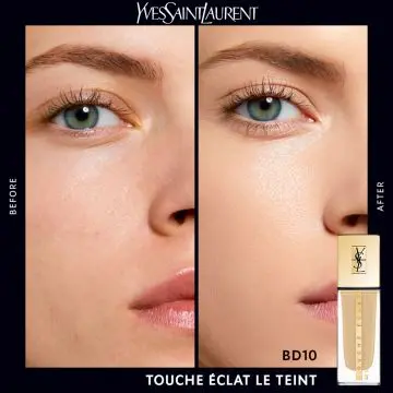 TOUCHE ÉCLAT LE TEINT Fond de Teint Fluide Naturel Beige Doré 10 - Yves Saint Laurent - Maquillage - Visuel 2