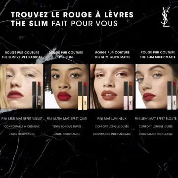 THE SLIM Rouge Pur Couture 21 Rouge Paradoxe - Yves Saint Laurent - Maquillage - Visuel 4