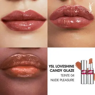 YSL Loveshine Candy Glaze Gloss Effet Repulpant 04 Nude Pleasure - Yves Saint Laurent - Maquillage - Visuel 3
