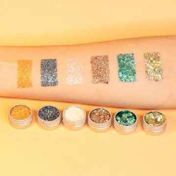 Kit Bestseller 6 Mélanges de Paillettes, Pinceau, Baume Applicateur & Pochon  - Si si la paillette - Maquillage - Visuel 2
