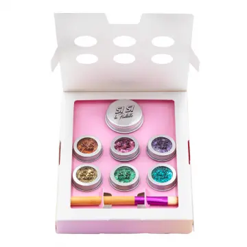 Coffret Fierté 6 Mélanges de Paillettes, Pinceau & Baume Applicateur  - Si si la paillette - Maquillage - Visuel 2