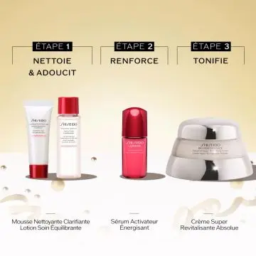 Coffret Bio Performance Crème et Sérum Anti-Âge, Mousse Nettoyante & Lotion  - Shiseido - Soin - Visuel 3 Coffret Bio Performance Crème et Sérum Anti-Âge, Mousse Nettoyante & Lotion  - Shiseido - Soin - Visuel 3