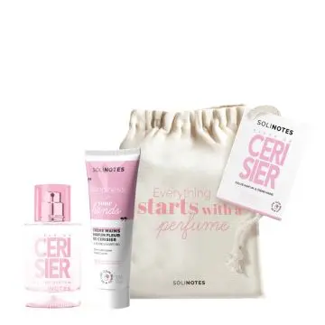 Pochon Fleur de Cerisier Eau de Parfum 50ml & Crème Mains  - Solinotes - Parfum - Visuel 1