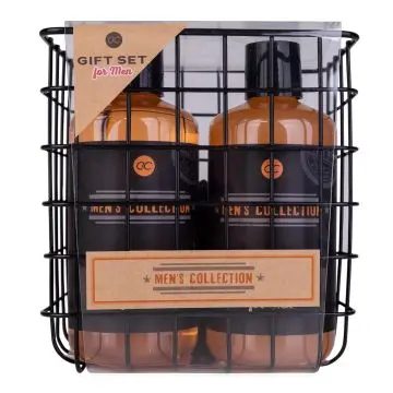 Panier Men's Collection Gel Douche, Shampooing, Brosse à Ongles & Fleur de Massage  - Tentation - Soin - Visuel 1