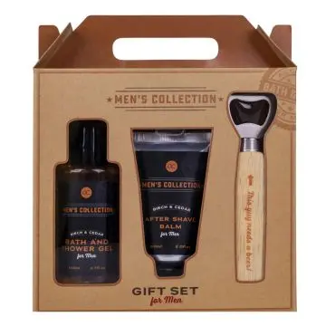 Coffret Men's Collection Gel Douche et Bain, Baume Après-Rasage & Ouvre-Bouteille  - Tentation - Soin - Visuel 1