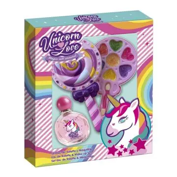 Coffret Eau de toilette + Palette de Maquillage Vaporisateur 50 ml  - Licorne - Parfum - Visuel 1