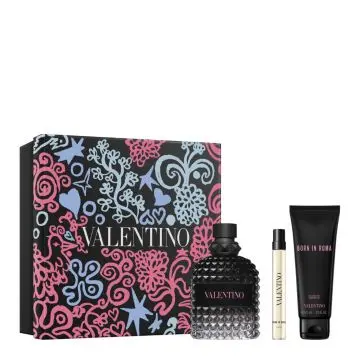 Coffret Born in Roma Uomo Eau de Toilette 100ml, Gel Douche & Format Voyage  - Valentino - Parfum - Visuel 1