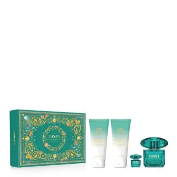 Coffret Crystal Emerald Eau de Parfum 90ml, Gel Douche, Lait Corps & Miniature  - Versace - Parfum - Visuel 1