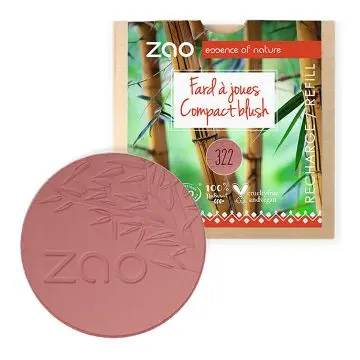 Recharge Fard à Joues Bio, vegan et rechargeable Brun rose - Zao Makeup - Maquillage - Visuel 1