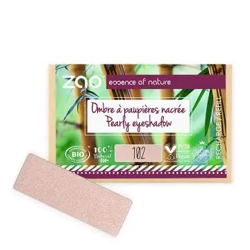 Recharge Ombre à Paupières Rectangle Nacrée Bio, Vegan & Rechargeable Beige rose - Zao Makeup - Maquillage - Visuel 1