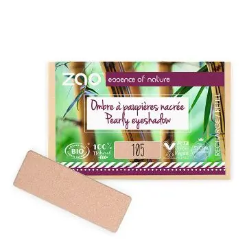 Recharge Ombre à Paupières Rectangle Nacrée Bio, Vegan & Rechargeable Sable doré - Zao Makeup - Maquillage - Visuel 1