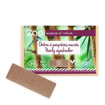 Recharge Ombre à Paupières Rectangle Nacrée Bio, Vegan & Rechargeable Bronze - Zao Makeup - Maquillage - Visuel 1