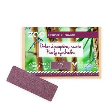 Recharge Ombre à Paupières Rectangle Nacrée Bio, Vegan & Rechargeable Prune - Zao Makeup - Maquillage - Visuel 1