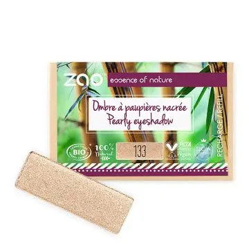 Recharge Ombre à Paupières Rectangle Nacrée Bio, Vegan & Rechargeable Goldy - Zao Makeup - Maquillage - Visuel 1