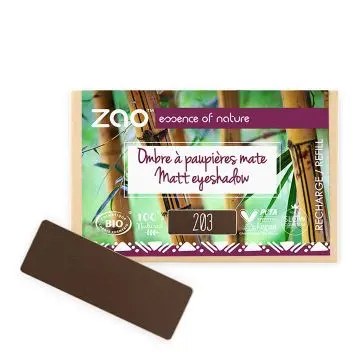 Recharge Ombre à Paupières Rectangle Mate Bio, vegan et rechargeable Brun foncé - Zao Makeup - Maquillage - Visuel 1