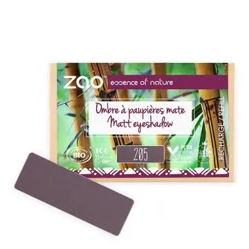 Recharge Ombre à Paupières Rectangle Mate Bio, vegan et rechargeable Violet sombre - Zao Makeup - Maquillage - Visuel 1