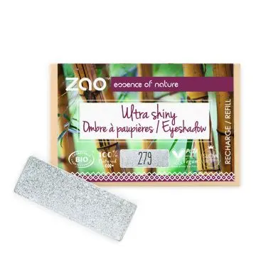 Recharge Ombre à Paupières Rectangle Ultra Shiny Bio, vegan et rechargeable Diamant gris - Zao Makeup - Maquillage - Visuel 1