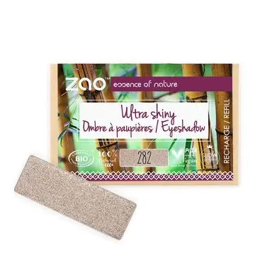 Recharge Ombre à Paupières Rectangle Ultra Shiny Bio, vegan et rechargeable Argent Lilas - Zao Makeup - Maquillage - Visuel 1