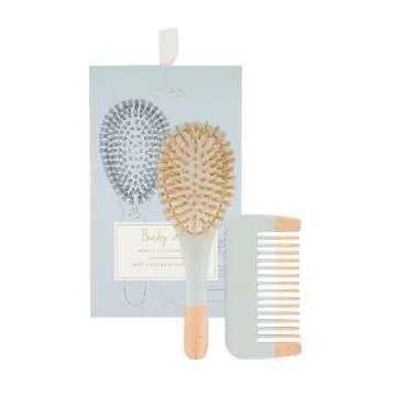 Baby Kit Blue Brosse 100% sanglier petit modèle + peigne bois  - Bachca - Accessoire - Visuel 1 Baby Kit Blue Brosse 100% sanglier petit modèle + peigne bois  - Bachca - Accessoire - Visuel 1