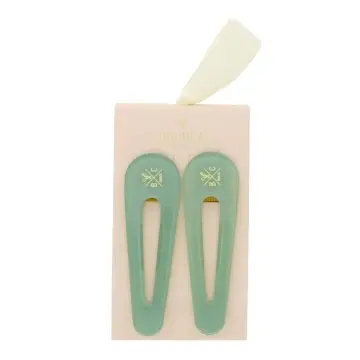 Barrettes Vert d'eau  2 Barrettes à cheveux  - Bachca - Accessoire - Visuel 1