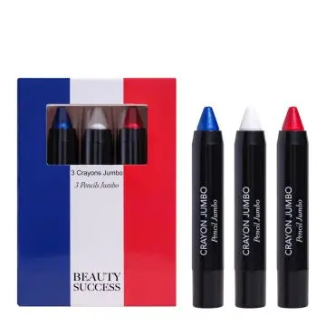 Kit 3 Crayons Jumbo Crayons Jumbo Bleu, Blanc, Rouge - Beauty Success - Maquillage - Visuel 1