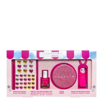 Coffret Kids Glitter Girl Rose Strass, Vernis, Miroir & Baume à Lèvres  - Inuwet - Maquillage - Visuel 1 Coffret Kids Glitter Girl Rose Strass, Vernis, Miroir & Baume à Lèvres  - Inuwet - Maquillage - Visuel 1