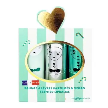 Coffret Jingle Aqua Trio de Baumes à Lèvres  - Inuwet - Soin - Visuel 1 Coffret Jingle Aqua Trio de Baumes à Lèvres  - Inuwet - Soin - Visuel 1