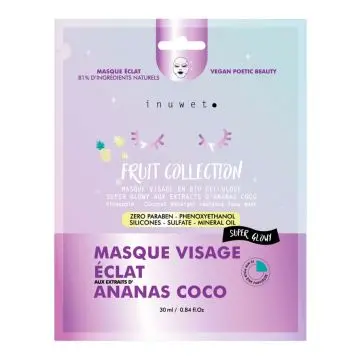 MASQUE VISAGE HYDRATANT Masque Eclat Ananas Coco - inuwet - Soin - Visuel 1