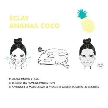 MASQUE VISAGE HYDRATANT Masque Eclat Ananas Coco - inuwet - Soin - Visuel 2