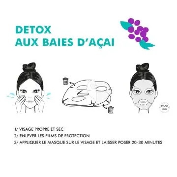 MASQUE VISAGE HYDRATANT Masque Anti Pollution Baies d'acai - Inuwet - Soin - Visuel 2