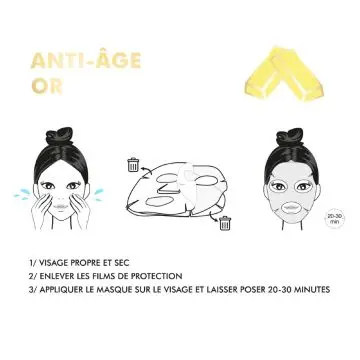 Masque Visage Hydratant Masque Anti Âge Extraits d'or - Inuwet - Soin - Visuel 2