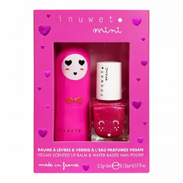 Coffret Duo Rose Baume à Lèvres & Vernis à l'Eau  - Inuwet - Soin - Visuel 1