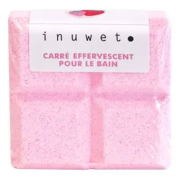 Carré effervescent bain  Fraise 50g - inuwet - Soin - Visuel 1