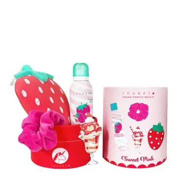 Coffret Sweet Pink Mousse de Douche, Chouchou, Éponde de Bain & Sticker  - Inuwet - Soin - Visuel 3 Coffret Sweet Pink Mousse de Douche, Chouchou, Éponde de Bain & Sticker  - Inuwet - Soin - Visuel 3