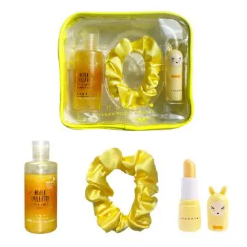 Trousse Camille Huile Pailletée Corps et Cheveux, Baume à Lèvres & Chouchou  - Inuwet - Soin - Visuel 2 Trousse Camille Huile Pailletée Corps et Cheveux, Baume à Lèvres & Chouchou  - Inuwet - Soin - Visuel 2