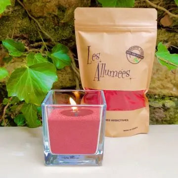 SERIE KRAFT GREEN LINE SABLE DE BOUGIE VEGETAL COULEUR ROUGE FLAMBOYANT - 250g - Les Allumées - Accessoire - Visuel 1