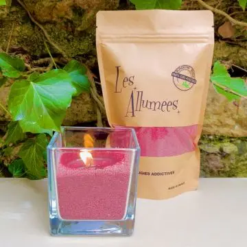 SERIE KRAFT GREEN LINE SABLE DE BOUGIE VEGETAL COULEUR AUBERGINE LUXE - 250g - Les Allumées - Accessoire - Visuel 1