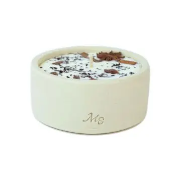 Thé & pain d'épices Bougie fleurie et parfumée 200g - Maison Séjour - Accessoire - Visuel 1