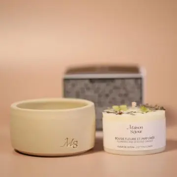 Bougie Parfumée & Photophore Fleur de Coton 80g - Maison Séjour - Accessoire - Visuel 3